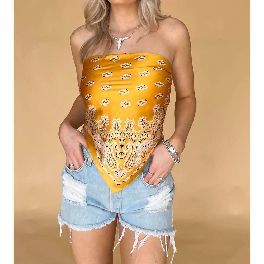 NEW MAGIC bandana scarf top in yellow